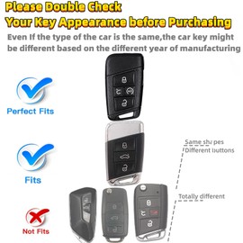 RFSRZ Fits for Volkswagen Key Fob Cover,Black Leopard Beaded Key Holder Fits for VW 2023 2022 2021 2020 2019 Tiguan Atlas Jetta Passat Golf Alltrack 5 Buttons Car Accessories (White)