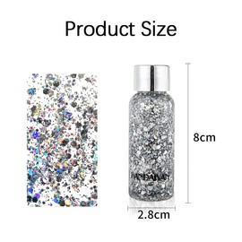 JSKWIKE Mermaid Pailletten Chunky Glitter Liquid Lidschatten Glitter Body Gel Festival Glitter Kosmetik Gesicht Haar Nägel Make-up Long Lasting Sparkling 35g
