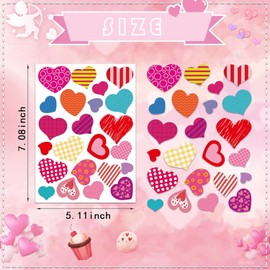 32Pcs Valentines Heart Stickers, Love Sticker Decoration, Kids Stickers, Heart Stickers for Craft, Used for Valentine's Day, Anniversaries, Weddings, Craft Cards, Envelope Decorations