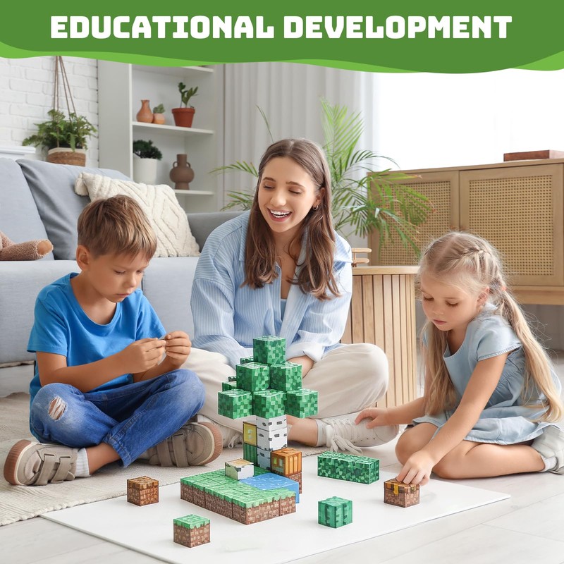 Lercaii 48PCS Magnetic Building Blocks for Kids, STEM Learning Toy