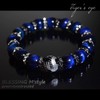 Blessing M'style Men's Natural Stone Bracelet, Blue Tiger Eye, Power