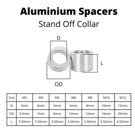 OG Secure | CNC Aluminium Standoff Spacer M3 3-50mm 5mm / 10