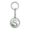Letter S Floral Monogram Initial Keychain Chrome Plated Metal Pop