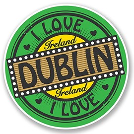2 x Dublin Ireland Vinyl Sticker Bike Laptop Car Travel Luggage Tag Irish #5014 (10cm x 10cm)