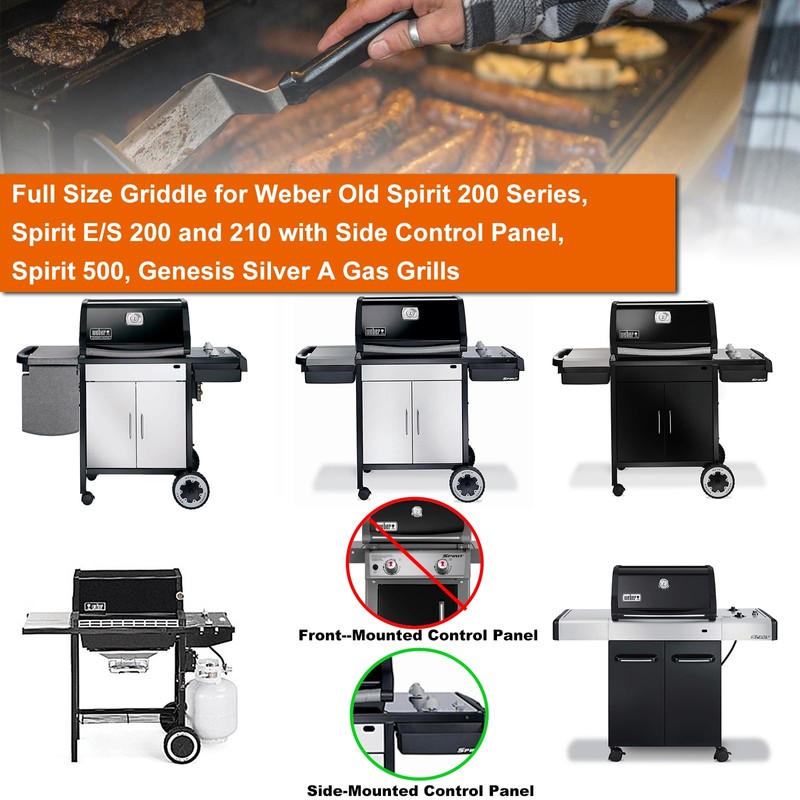 Full-Size Griddle Inserts for Weber Old Spirit 200 Series E/S