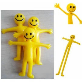 11Pcs Yellow Stretchy Bendable Man, Stress Relief and Anti-Anxiety Squeeze Sensory for Adults Sensory Motor Aids Games