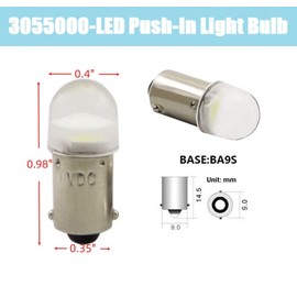 Piumeif (2-Pack) 3055000-LED Push-In Light Bulb (6 Volts) fits for Bernina sewing machines 1020, 1030, 1031, 1080, 1090, 1100, 1120, 1130, 1230, 1260, 1530, 1630