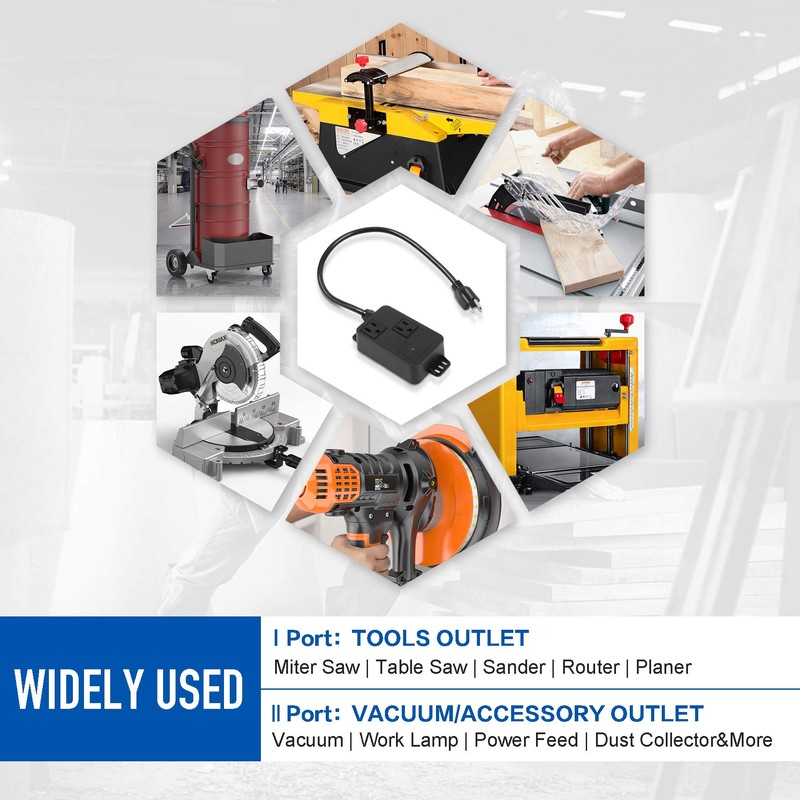 Automatic Vacuum Switch for Power Tools, Dust Control Autoswitch with