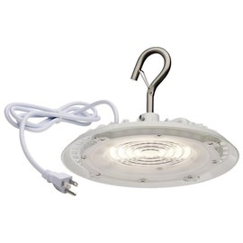 Satco 65/970 Hi-Pro 8-Inch Round LED Shop Light, UFO Utility Light, 60 Watts, White