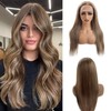 Belaved Wigs Human Hair Lace Front 13x4 Straight Highlights Chocolate