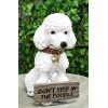 Realistic White French Poodle Dog Fifi Welcome Greeter Statue With