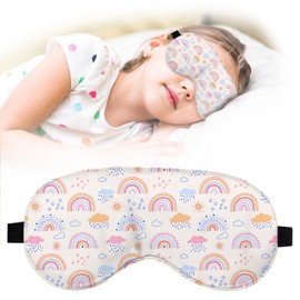 Cute Cartoon Sleep Mask for Kids Gift,Kids Sleep Mask for Girls Boys,Teen Sleeping Masks with Soft and Smooth Adjustable Strap,Rainbow