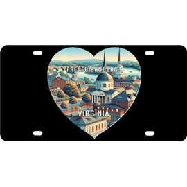 Fredericksburg Virginia Travel Souvenir Destination Heart Design Metal License Plate