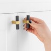 ASKANO 10 Pack T-bar Black and Gold Cabinet Knobs Matte