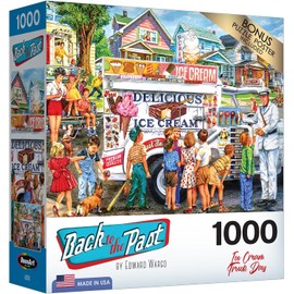RoseArt - Back to The Pasast - Día del camión de Helado, Rompecabezas de 1000 Piezas para Adultos