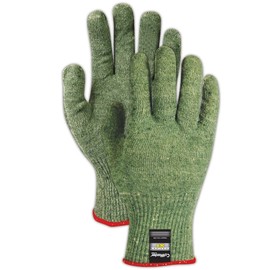MAGID AX150 CutMaster Aramax XT Lightweight Blended Seamless Machine Knit Glove, Work, Size 9, Yellow/Green (One Dozen)