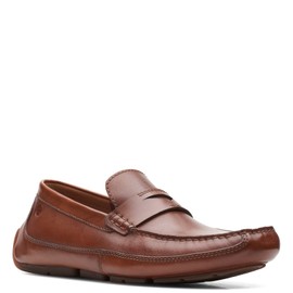 Clarks Men's Markman Way Loafer, Dark Tan Leather, 12