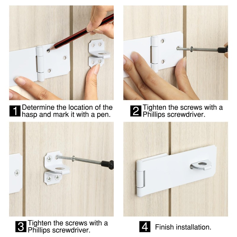 Alise Door Hasp Locks Latch,6 Inch SUS 304 Stainless Steel