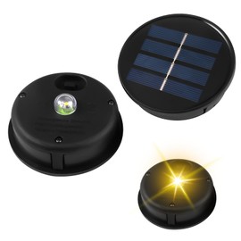Pack of 2 Replacement Solar Module for Garden Light, Solar Replacement Lid 8 cm, Solar Lamps Replacement Top with LED Warm White, 600 mAh/1.2 V, IP55, Light Control, Solar Lamps Replacement Parts for