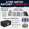 Vehiclex Motorcycle Ratchet Tie Down Straps with Soft Loops -