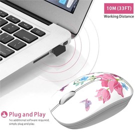 JieruiDeng Cute Wireless Mouse, 2.4G Mute Office Business Computer Mouse with USB Receiver 1200DPI Optical Mice for Laptop,Notebook,PC,Computer (Buttery)