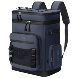 Hulongo 48Cans Large Cooler Backpack, Leakproof Insulated Backpack Cooler for Men & Women, Waterproof, 30L, Dark Blue