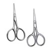 Healvian 2Pcs Stainless Steel Eyebrow Scissors for Precision Grooming Small