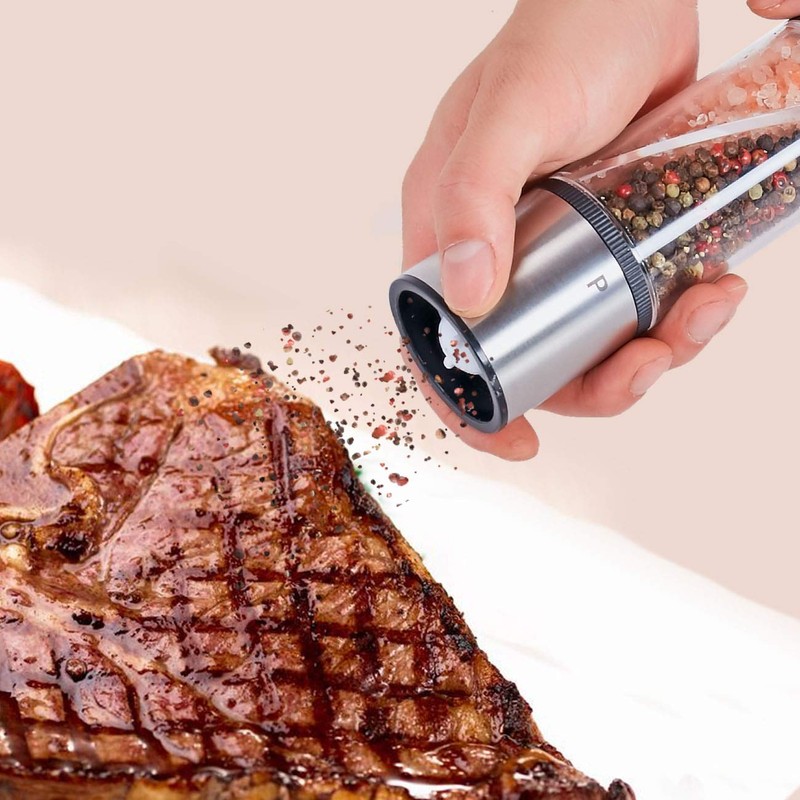LHS 2 in 1 Salt and Pepper Grinder, Clear Acrylic