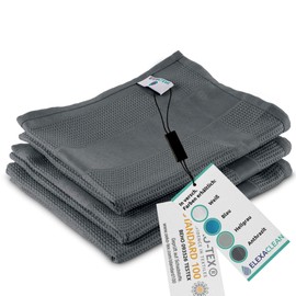 Elexaclean Microfibre Tea Towel Set - 68 x 42 cm - Oeko-Tex® Standard 100 - Modern Kitchen Tea Towels charcoal