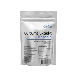 Curcuma Extrakt - 180 Kapseln - Curcumingehalt EINER Kapsel entspricht ca. 20.000mg Kurkuma - Hochdosiert aus 95% Extrakt - Laborgeprüft und in Deutschland produziert