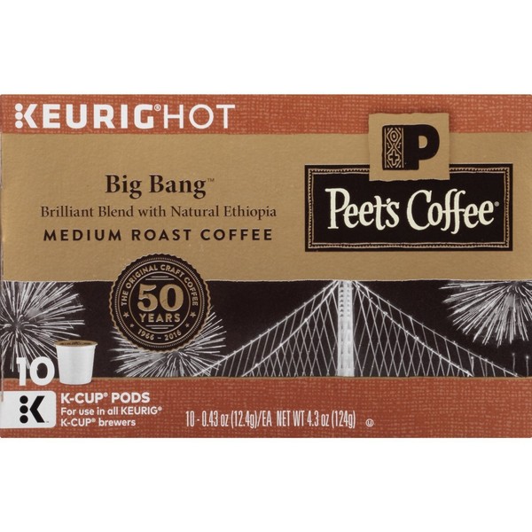 Peet's Coffee K-Cup Packs Big Bang Medium Roast Coffee 10 Count (Pack of 4)