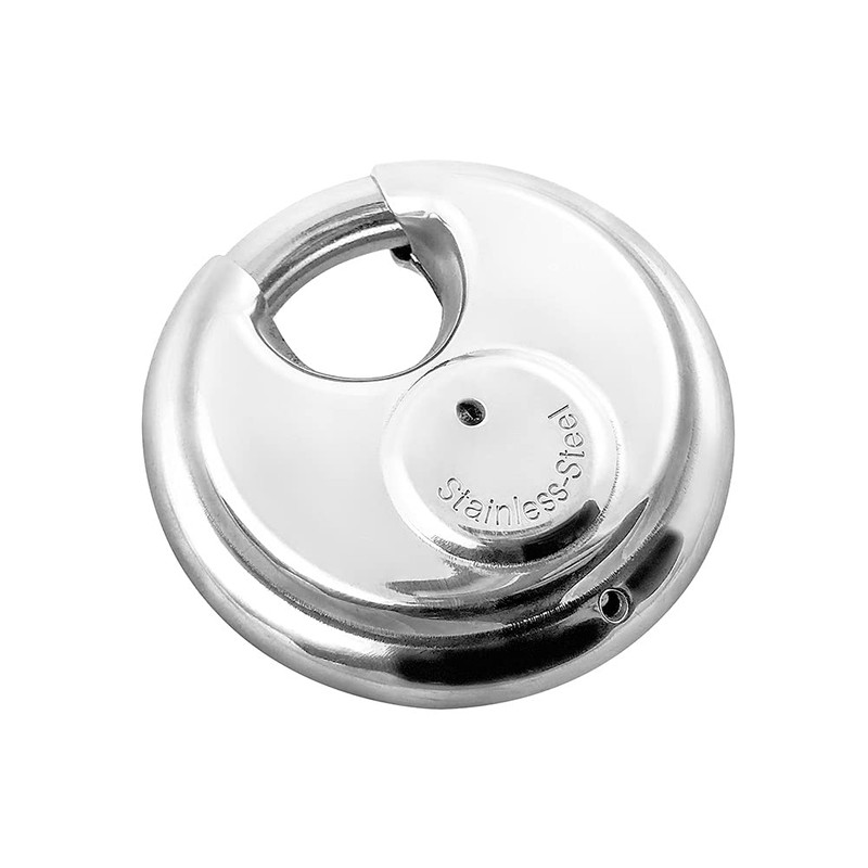 QWROK Round Disc Lock, Outdoor Heavy Duty Keyed Padlocks with