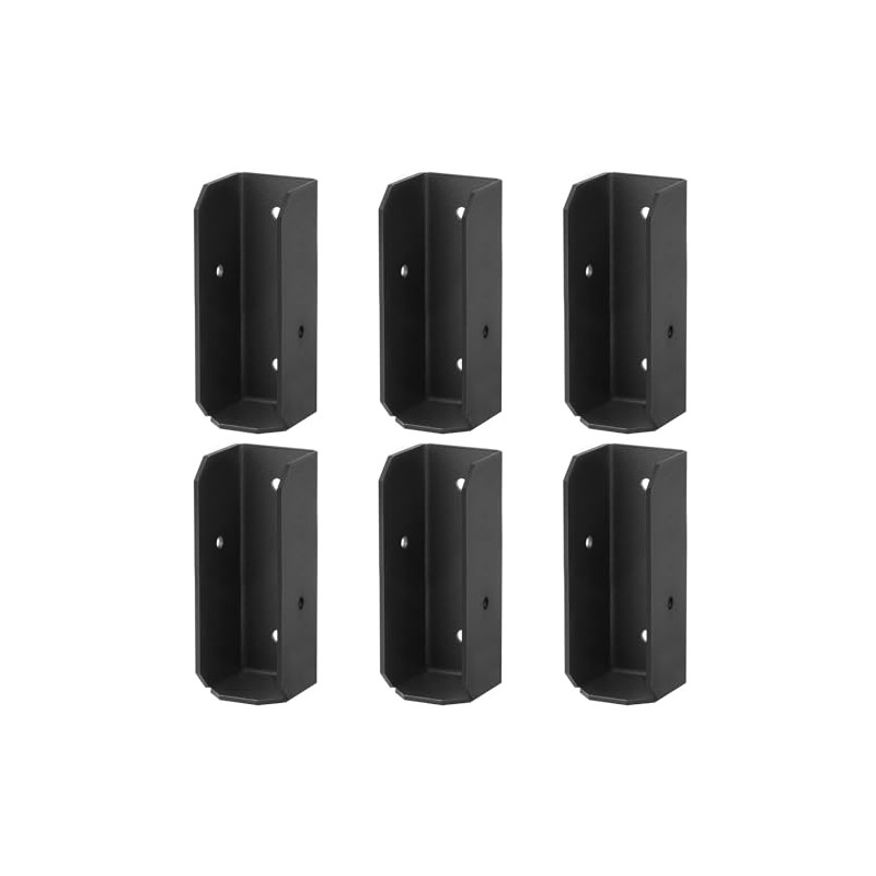 MOUNTAIN_ARK 6 Pack 2x6 Black Deck Fence Rail Bracket for
