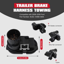 JRSHOME New Rear Bumper Trailer Tow Hitch Wiring Connector Adapter Plug 7 Blades 4 Pin w/Bracket for 2009-2019 Ford E-450 Super Duty