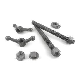 Moxon Vise Hardware Kit with 2 each 8 Inch x 3/4-10 Threaded Rods, 2 each 4-1/2 Inch Cast Knobs and 4 each 3/4 inch Nuts and Washers