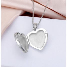 POTOPYY Locket Necklace for Women Sterling Silver Heart Father Daughter Picture Necklace Photo Pendant Holds Pictures Photo Jewelry Birthday Christmas Gifts for Women Daughter