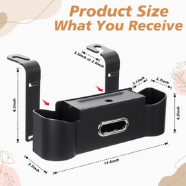 LemonRoad 2 Pack Car Seat Back Organizer Multifunctional Car Seat Back Storage Box with Tissue Box, 2 Cup Holders and Hooks for Hold Phone, Drinks, Handbag, Fits for Most Vehicles