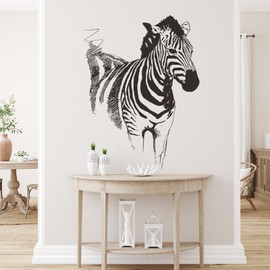 astylishome Animal Wall Stickers Zebra Decals Animal Sticker DIY Peel and Stick Removable Murals Decal for Nursery Children Room Bedroom Playroom Home Decor 1512