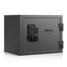 AEGIS 1.2 Cubic Feet Digital Safe Box, Electronic Keypad Lock Security Box for Home/Office, Steel Cash Safe with Override Keys, Cabinet Personal Lock Box for Business Money Valuables