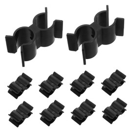 Sosoport 10pcs Durable Double Port Pipe Clamps Easy Install Fastening Clips for Fence Wheelchair and Use Strong Clamping Force Robust Construction for Wet Environments