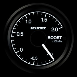 Pivot GT GAUGE-52 Boost Meter, White Lighting GSB-5