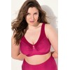 Ulla Popken Women's Kelly Pinstripe Support Bra, fuchsia