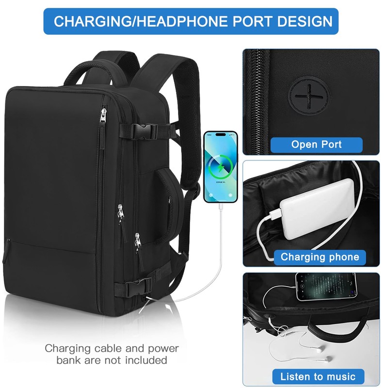 Hanples Travel Backpack for Women Men, Large Carry On Person