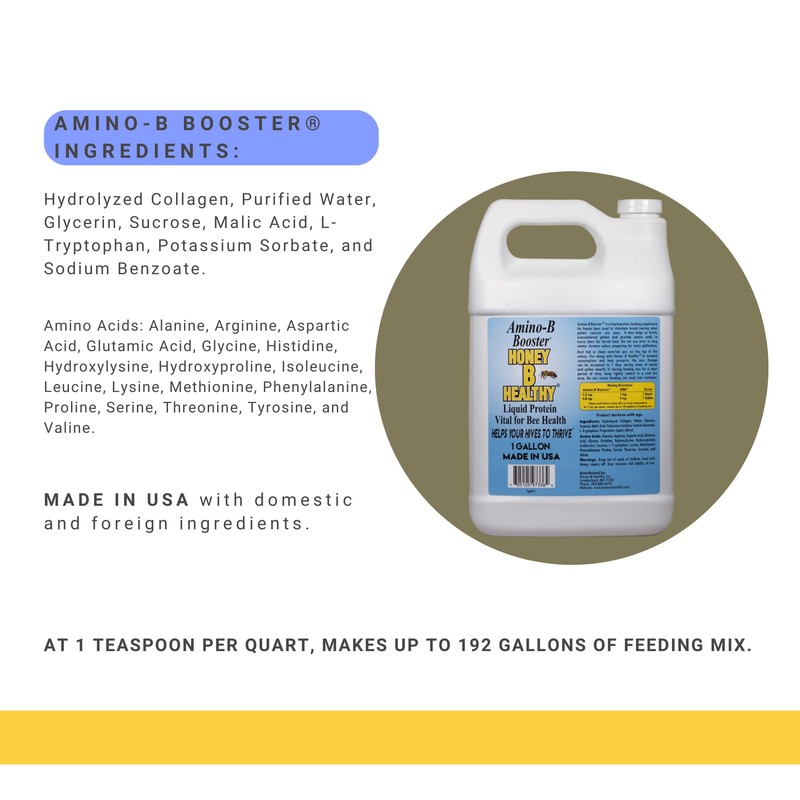 Amino-B Booster 1 Gallon Jug, Liquid Protein Vital for Bee