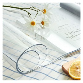 AWSAD Clear Tablecloth, for Kitchen Bedroom Table Covers Sound Absorbent Scuff Resistant Plastic Table Mat Easy to Bend, Three Specifications (Color : 2mm, Size : 85cmX135cm)