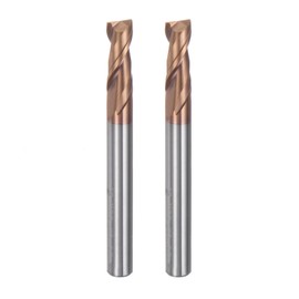 sourcing map 2pcs 5mm Dia 5mm Shank Square Nose End Mill 2 Flutes HRC55 Carbide AlTiN Coated CNC Router Bits Cutter Tools for End Milling CNC Machining