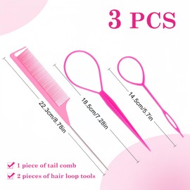 sularpek Set of 3 Hairstyle Aid, Hair Tail Twister, Hairstyle Aid Hair Twister Set, Hair Braiding Tools for DIY Hairstyles, Hairstyle Aid, for Women, Girls