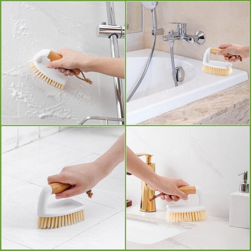SUBEKYU Scrub Brush, Cleaning Brushes with Handle for Household Use,