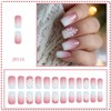 Christmas Press on Nails Pink White Glitter Gradient Fake Nails