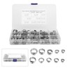 100pcs Stainless Steel Single Ear Hose Clamp Crimp Stepless Assortment